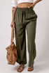 Drawstring Elastic Waist Casual Wide Leg Pants